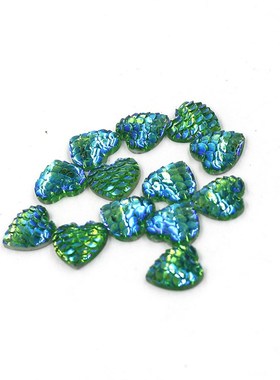 12MM Heart Resin Flatback Rhinestones Smooth Fish Scale Resi