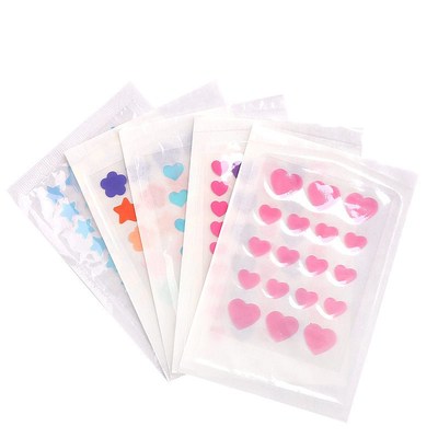 Colorful Shaped Acne Cover Patch Hydrocolloid Pink Size Hear