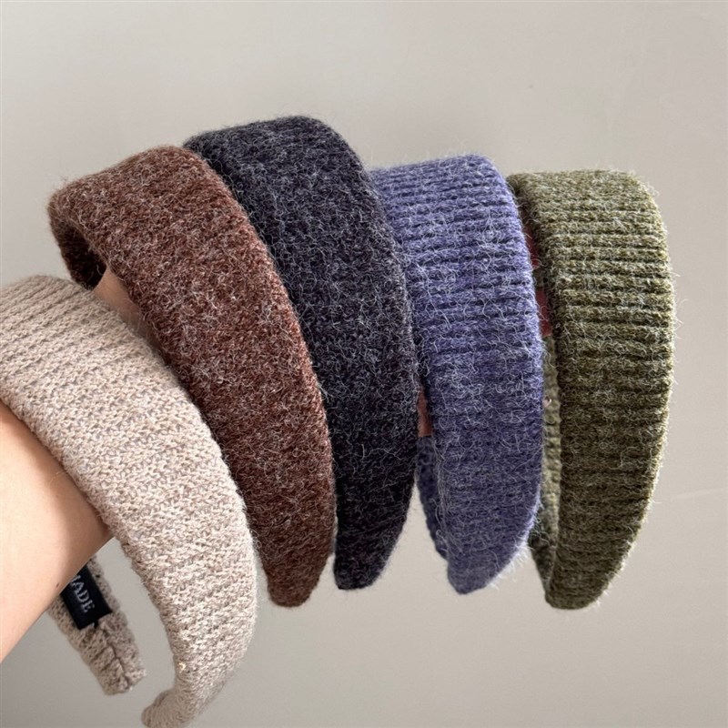 Knitted StripedWoven Plain Wide Headband Daily Versatile Out