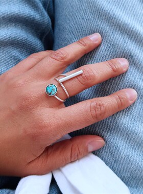Bohemian Turquoise Open Ring Womens Fashion StatementBohemia