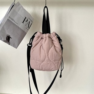 Versatile Nylon Casual Bucket Stylish Color Pure Lightweight
