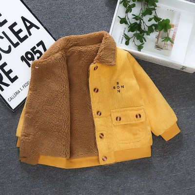Boys Corduroy Jacket 2025 Fashionable Trendy Thickened Winte