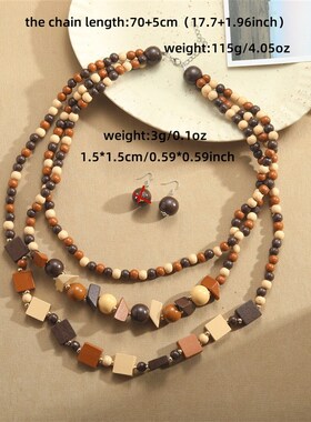 European African Style Handmade Woven Halloween Necklace Ear