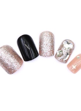 Sparkling Diamondshaped Fake Nail Tips 24PCS Soft Sweet Stud