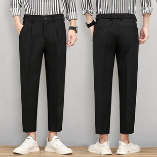 Summer Slimfit Straightleg Casual Pants for Men with Elastic