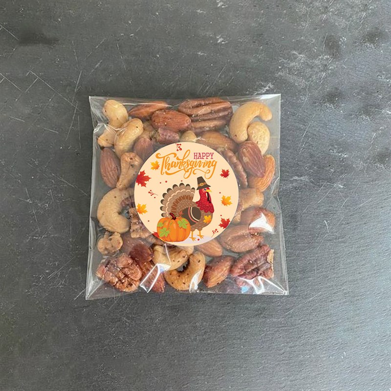 Thanksgiving Day Sticker Turkey Wreath Label Copperplate Pap