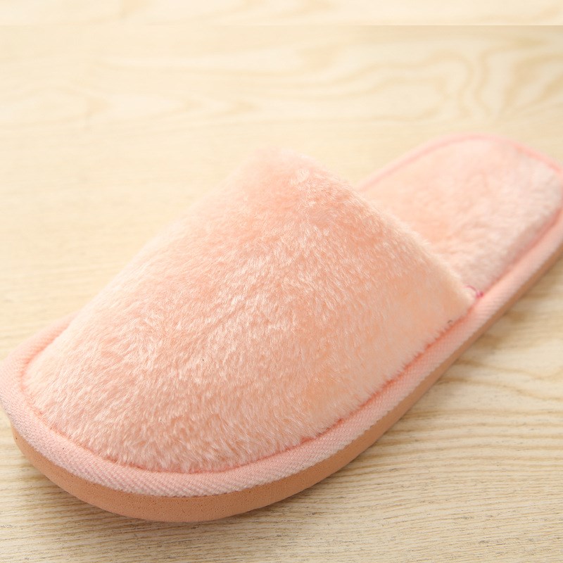 Plush Indoor Home AntiSlip Warm Silent EVA Slippers for Wint