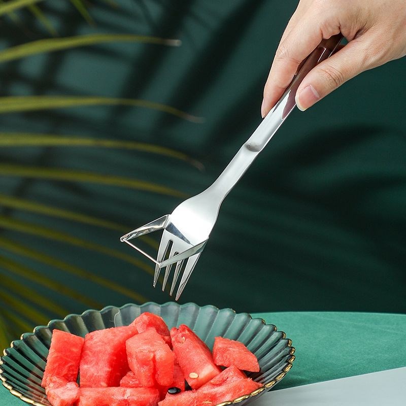 Stainless Steel Watermelon Cutter Fork Cut Slice Dice DigCre