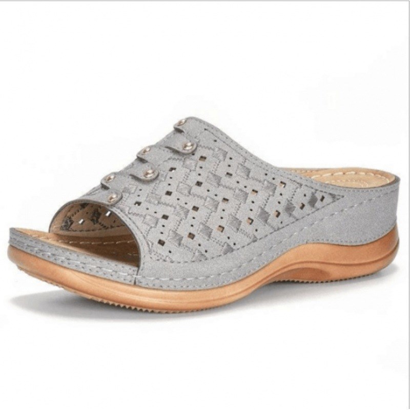 2025 Ornate Plus Size Womens Slippers Lightweight Wedge Heel