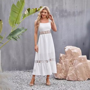 American Solid Color 2025 Lace and Hollow Splicing European