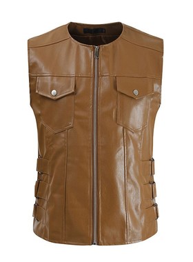 Mens Casual Vest Spring Autumn Fashion Singlebreasted Jacket