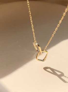 Designer Square Necklace Womens Light Luxury HighEnd Sense C