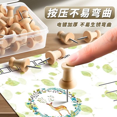 Original Boxed Wooden Thumbtacks Felt Wall Soft Board Messag