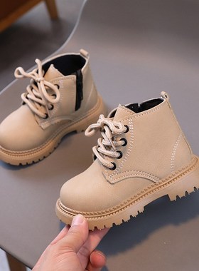 Kids Leather Short Boots for Autumn Winter Boys Girls Britis