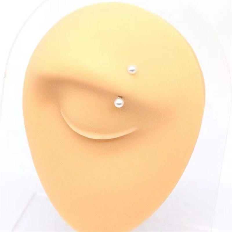 European Stainless Steel Pearl Eyebrow Stud Fashionable Huma