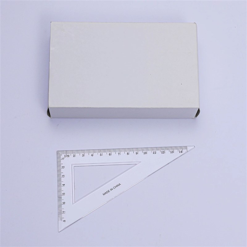 BinBin Stationery Transparent Plastic Triangle Ruler for Stu
