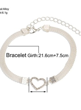 Diamond Butterfly Heart Bracelet Fashionable Versatile Light