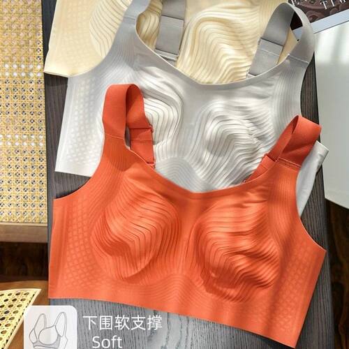 全罩杯大胸显小薄款文胸收副乳上托防下垂内衣舒适无钢圈大码文胸