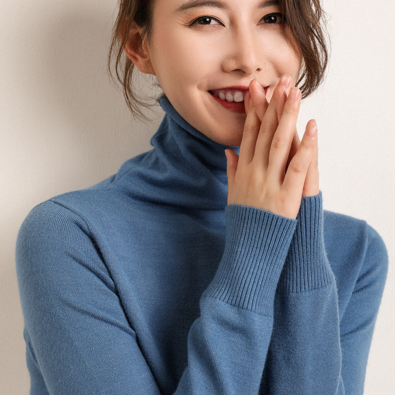 加厚堆堆高领打底针织衫内搭外穿上衣毛衣女