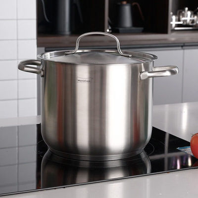 Momscook不锈钢小汤锅304不绣钢家用高大汤锅燃气电磁炉通用22cm