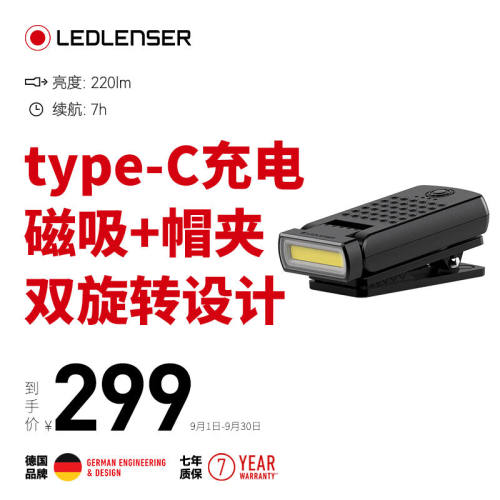 LEDLENSER莱德雷神W1RWork长续航强光小头灯电筒头戴式照明灯汽修
