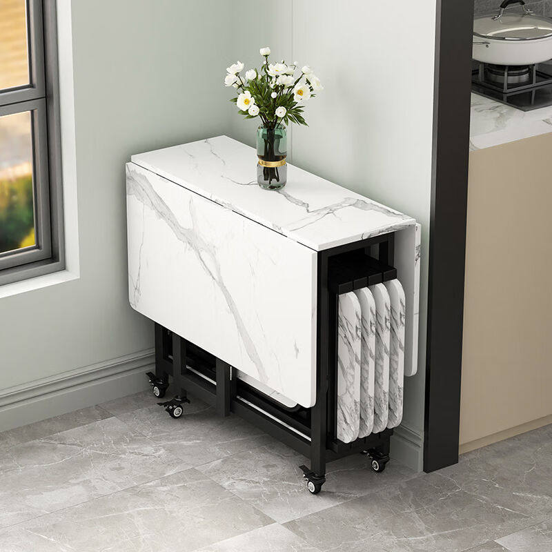 sofs折叠餐桌小户型家用客厅长方形多功能可伸缩移动吃饭桌子折叠