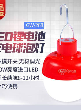格玮（GW）充电灯泡户外夜市摆地摊灯LED锂电家用应急照明灯野外