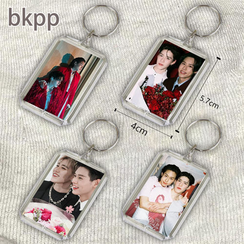 bkpp亚克力钥匙扣自制双面笔袋挂链书包挂件钥匙扣行李箱挂牌