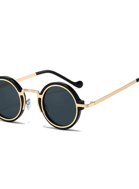 英国chrry koop欧美朋克太阳镜男士复古遮阳镜金属小框圆框款街