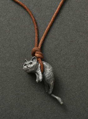 英国chrry koop复古原创设计《做你的猫》新款项链925银男女情侣