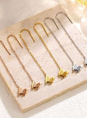 英国chrry koop年新款潮小巧时尚蝴蝶流苏耳线耳环高级感气质