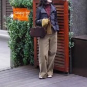 棉服外套休闲阔腿裤 英国chrry 简约短款 新款 洋气女 koop冬季