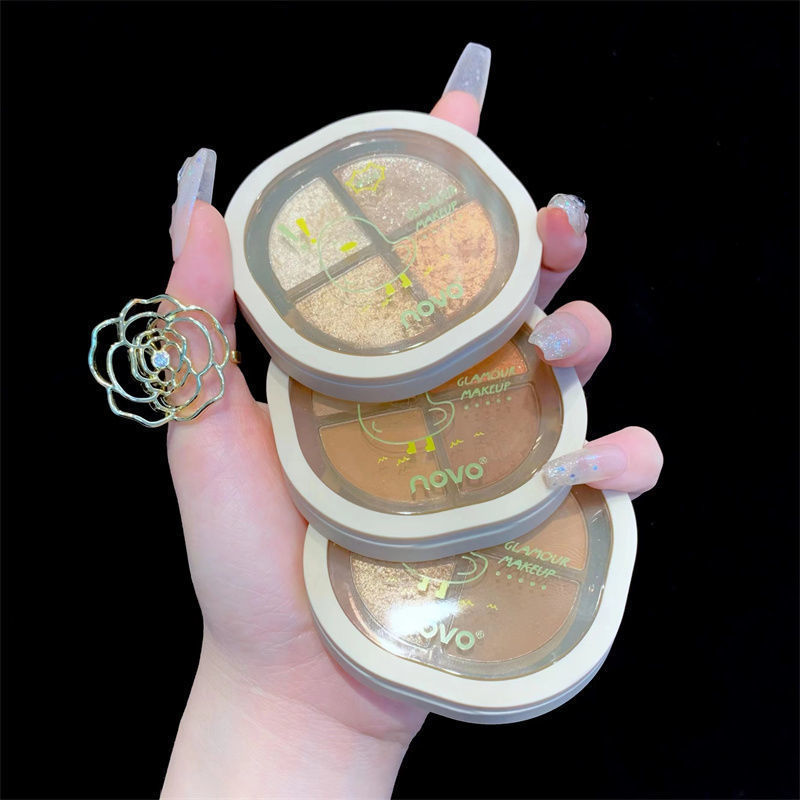 新款推荐5676四色眼影盘珠光哑光细闪防水防汗不晕染易上色眼影