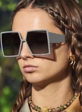 英国chrry koop新款方形大框太阳镜女欧美潮流灰色墨镜ins眼镜