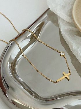 英国chrry koop年新款小众设计感高级红色爱心红心水晶项链叠戴