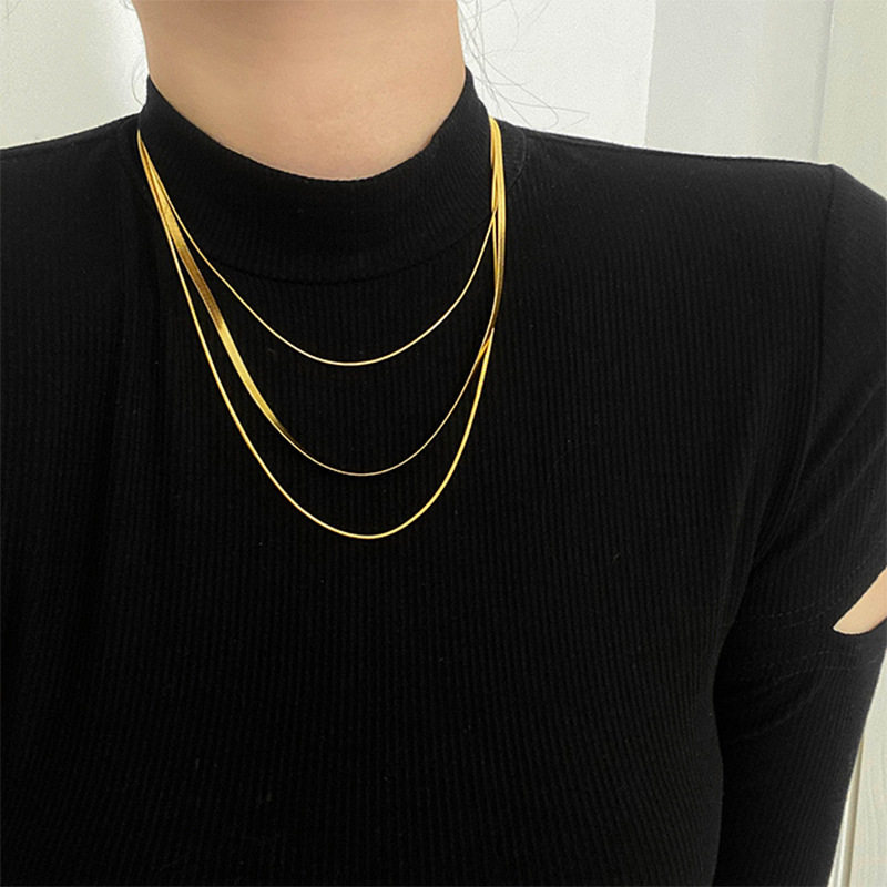 英国chrry koop多层叠戴钛钢项链女小众百搭气质吊坠锁骨链欧美