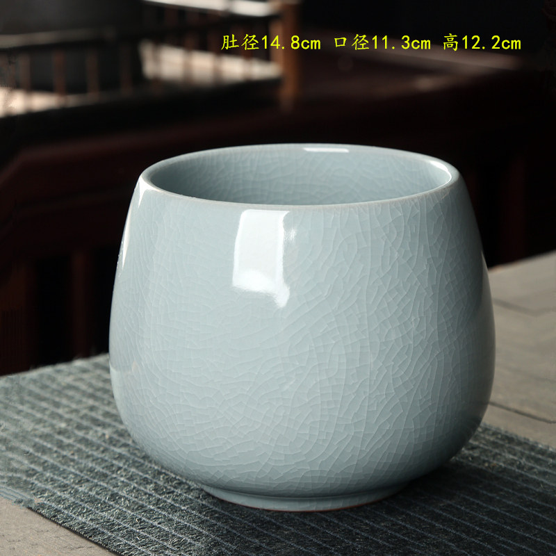 哥窑覆古茶洗大号茶渣缸家用办公室水洗茶杯盆小号建水废水缸水盂