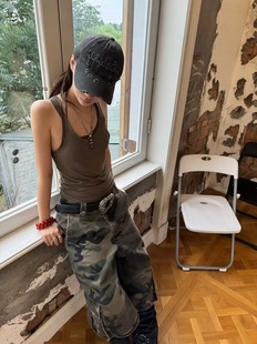 13311原创设计感桑蚕丝天丝双色拼接吊带背心女外穿夏季上衣T恤