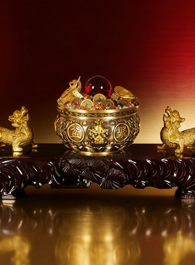 开业送礼聚宝盆摆件店铺前台装饰家居客厅工艺品乔迁新居礼品