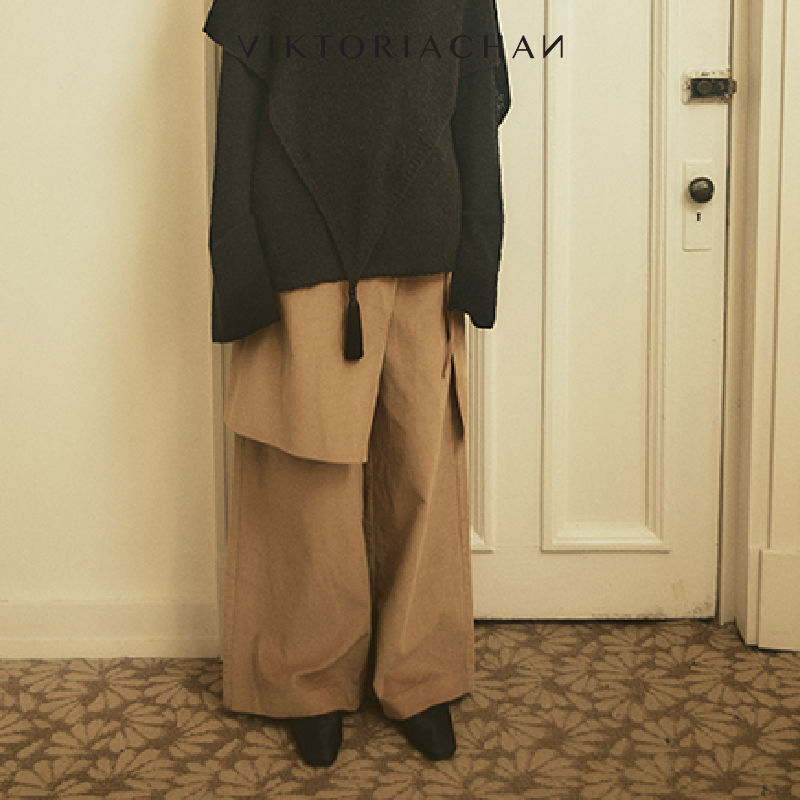 VIKTORIACHAN假日胶囊系列新品 可拆卸绑带搭片灯芯绒阔腿长裤