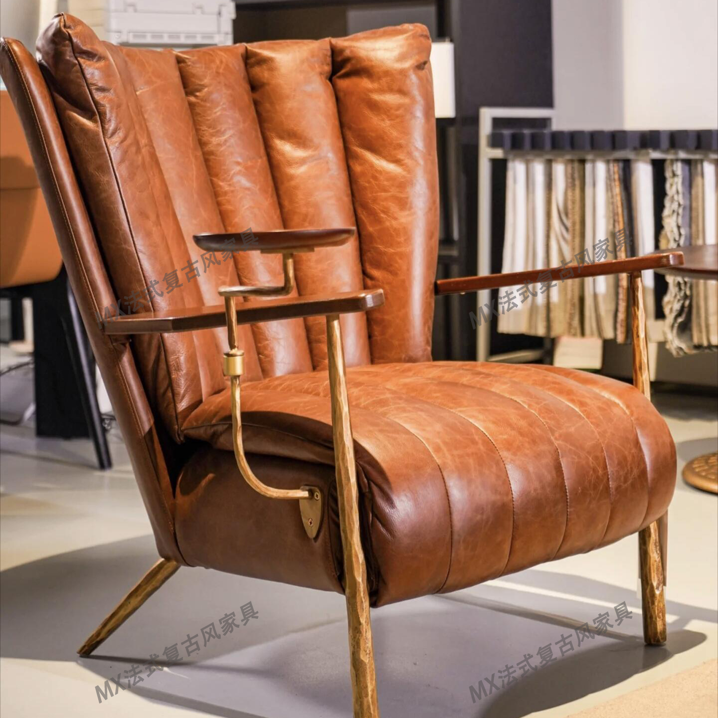 复古风铁艺锻打贵妃椅