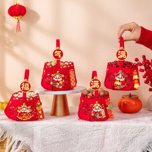 2026马年新款干果组合提篮无纺布小篮子春节客厅摆件过年布置装饰