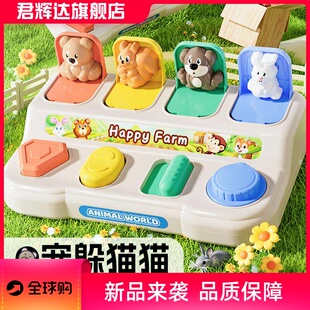 儿童躲猫猫机关早教玩具认知锻炼宝宝手指灵活安全弹出式开关盒