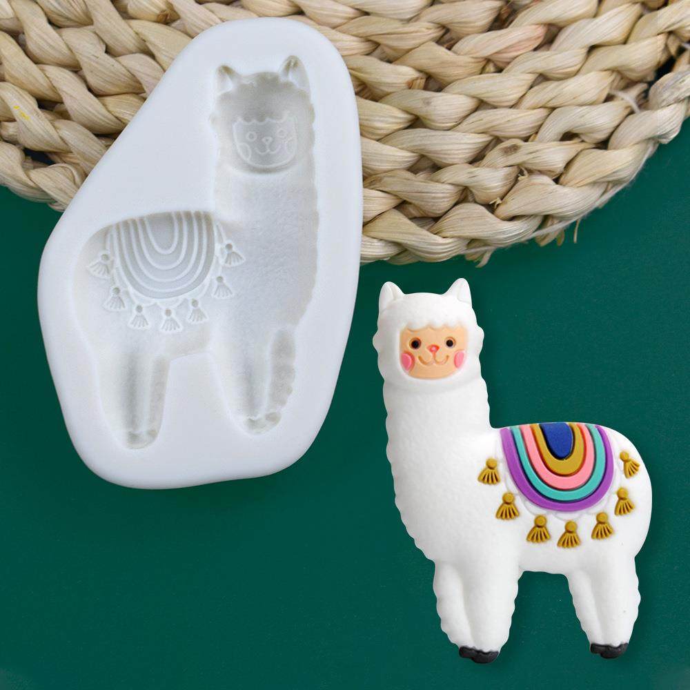 艺高现货羊驼翻糖硅胶模具超轻黏土磨具巧克力装饰蛋糕烘焙工具