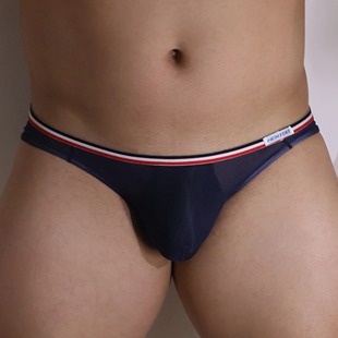 MENTOO男士性张力低腰藏青三角裤高弹原创运动性感丝滑