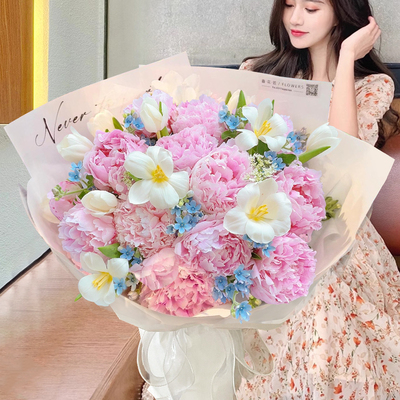 当季限定芍药花束鲜花同城小时达