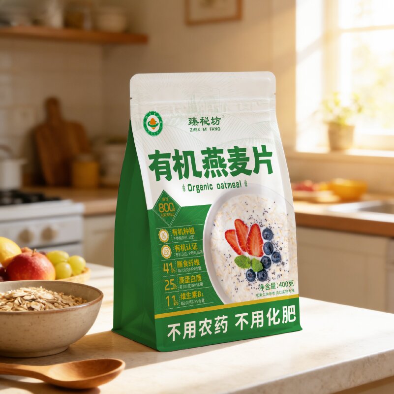 臻秘坊有机燕麦片免煮冲饮即食营养早餐代餐饱腹纯燕麦片官方正品