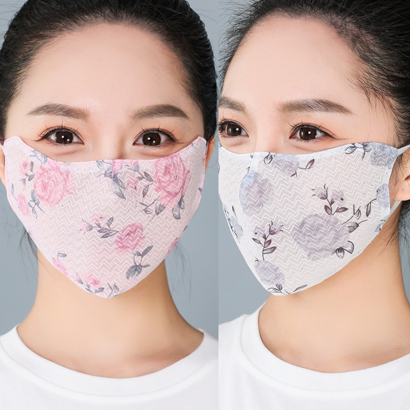 冰丝防晒口罩女夏季薄网纱透气护全大脸国风高颜值时尚网红可水洗