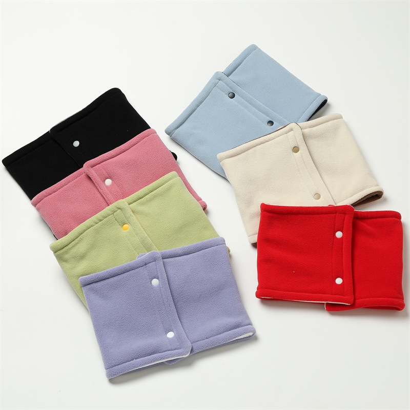 护颈脖套新款双层围脖秋冬季男女防风保暖纯色奥粒绒加厚保暖围巾