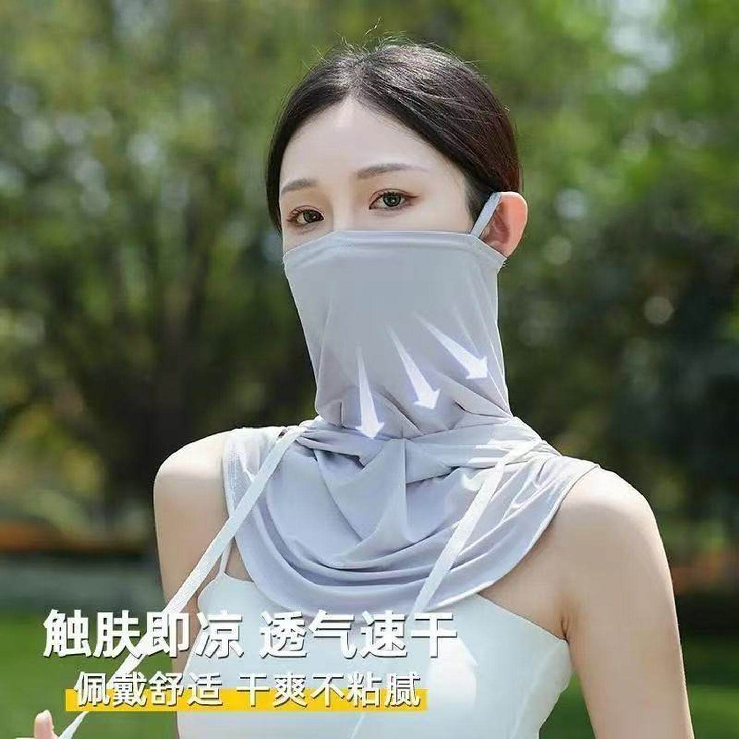 冰丝防晒面罩头套男士夏季户外防紫外线外卖骑手摩托车遮阳帽女款